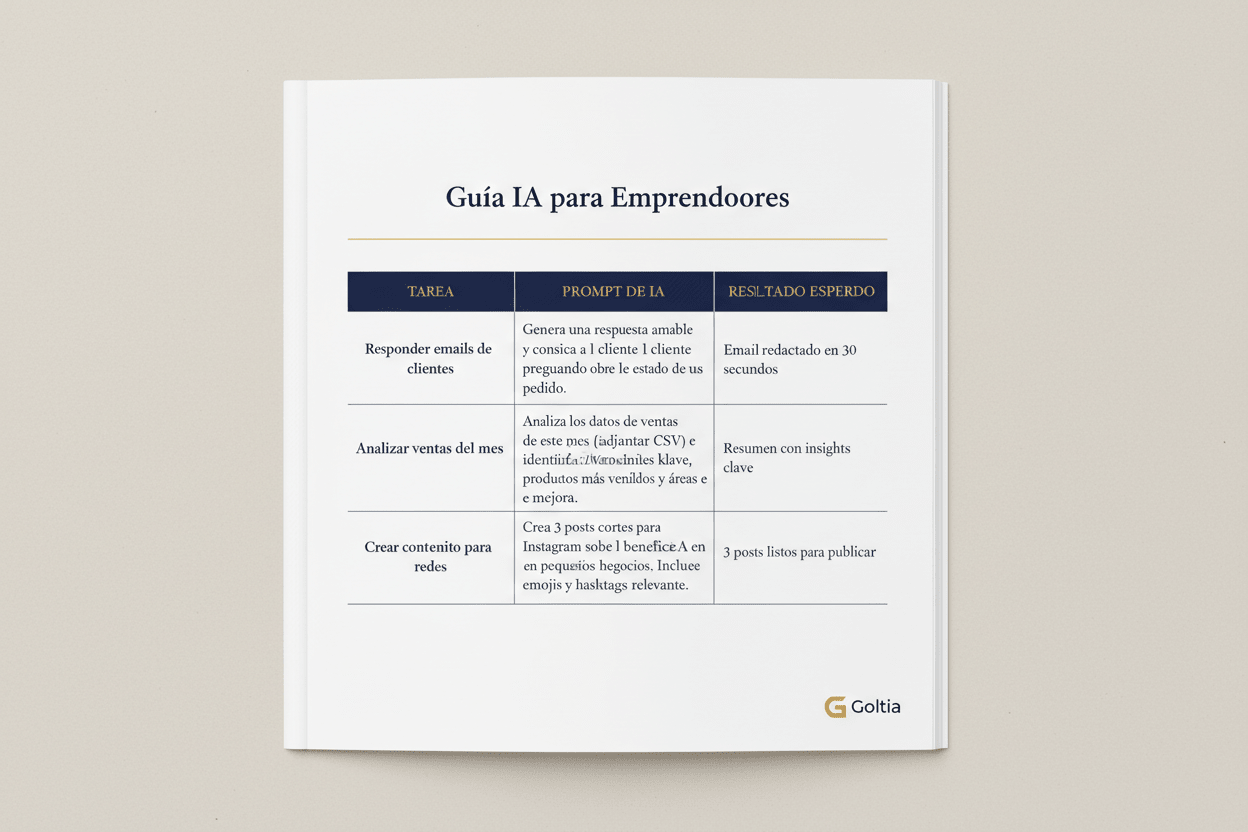 Guía IA para Emprendedores — Automatizá con Prompts - Goltia Comunidad Digital